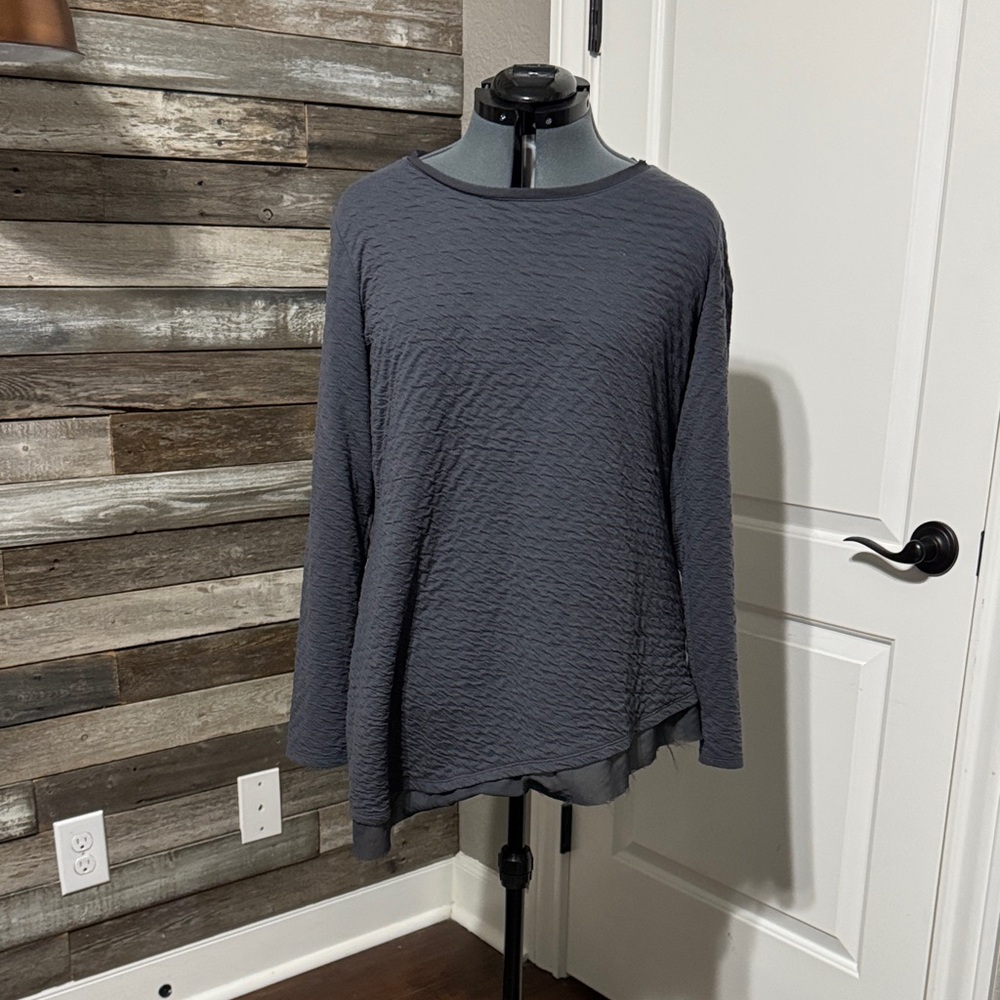 Simply Vera Vera Wang Charcoal Long Sleeve Top